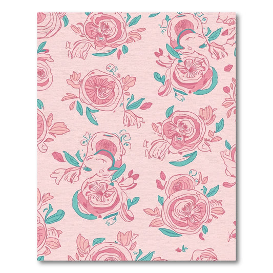 Delicate Pink Floral Scatter Rug