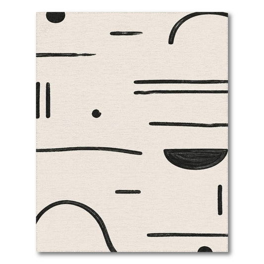 Abstract Black Line Area Rug