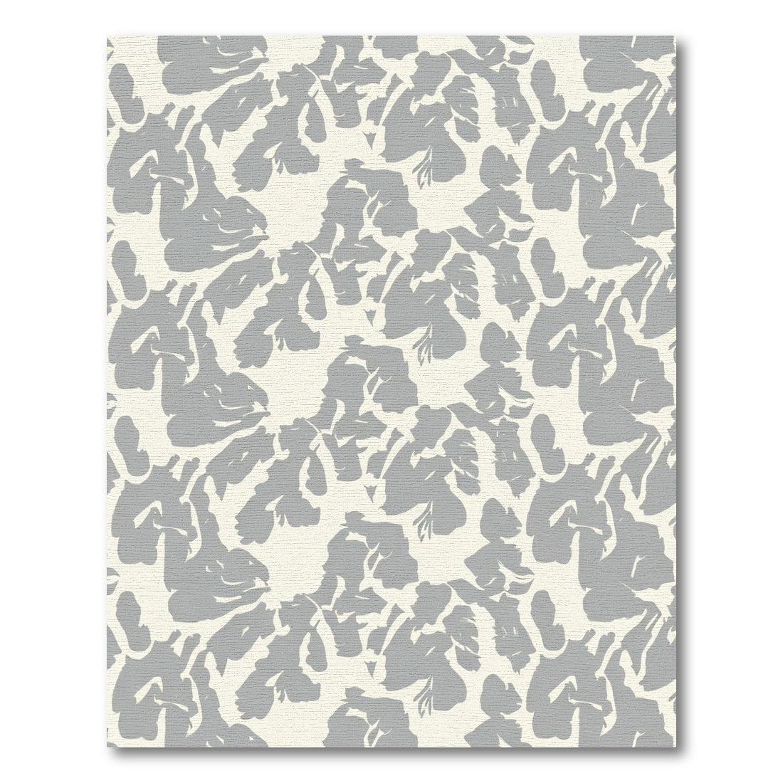 Creamy Gray Brushstroke Floral Arrangement Rug