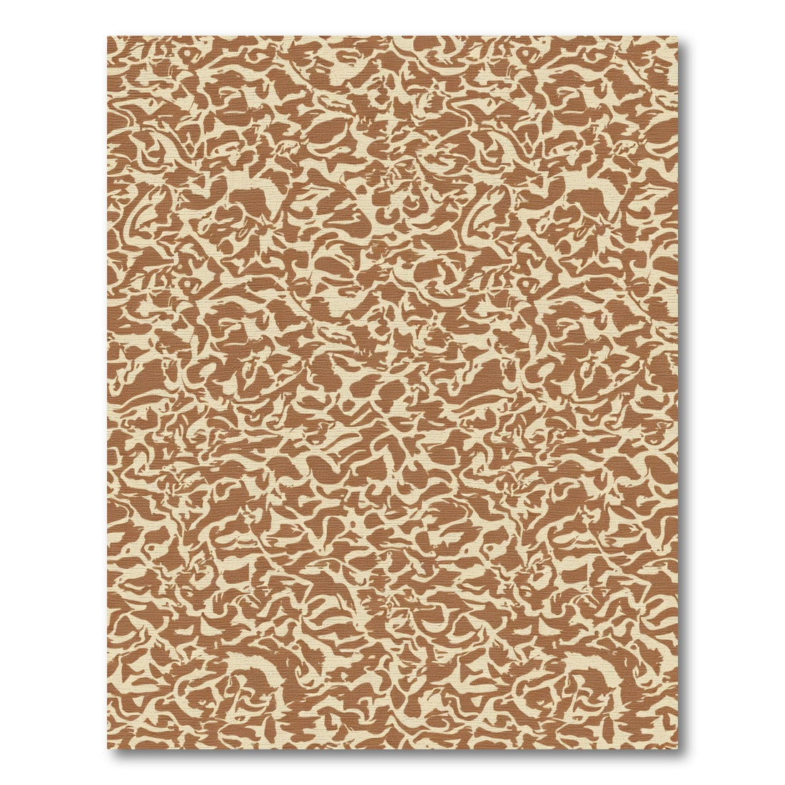 Earthy Brown Abstract Swirl Rug