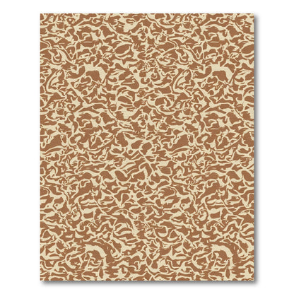 Earthy Brown Abstract Swirl Rug