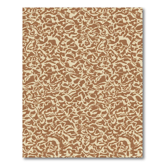 Earthy Brown Abstract Swirl Rug