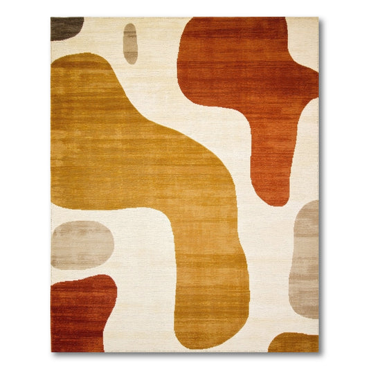 Abstract Area Organic Abstract Brown Area Rug