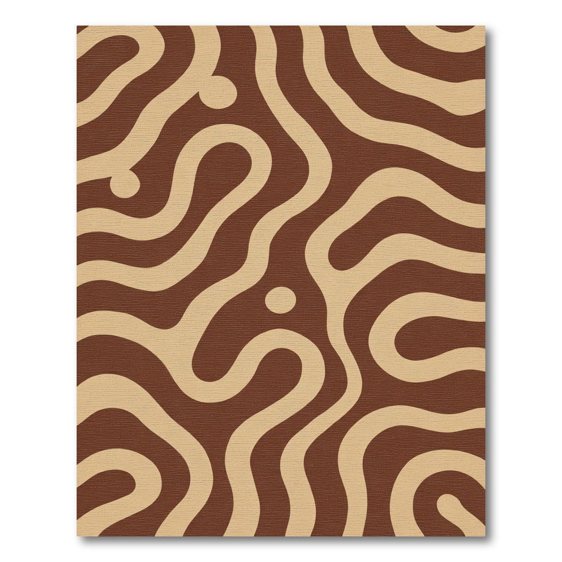Earthy Brown Abstract Swirl Rug