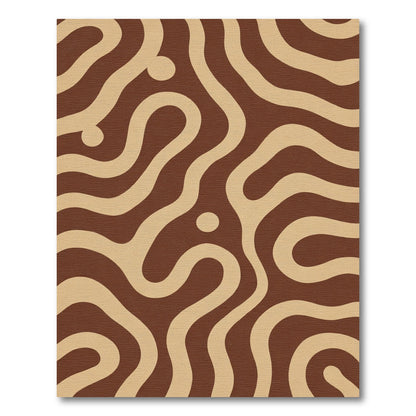 Earthy Brown Abstract Swirl Rug