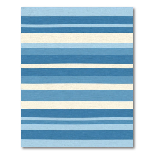 Modern Multi Tone Blue Stripe Rug