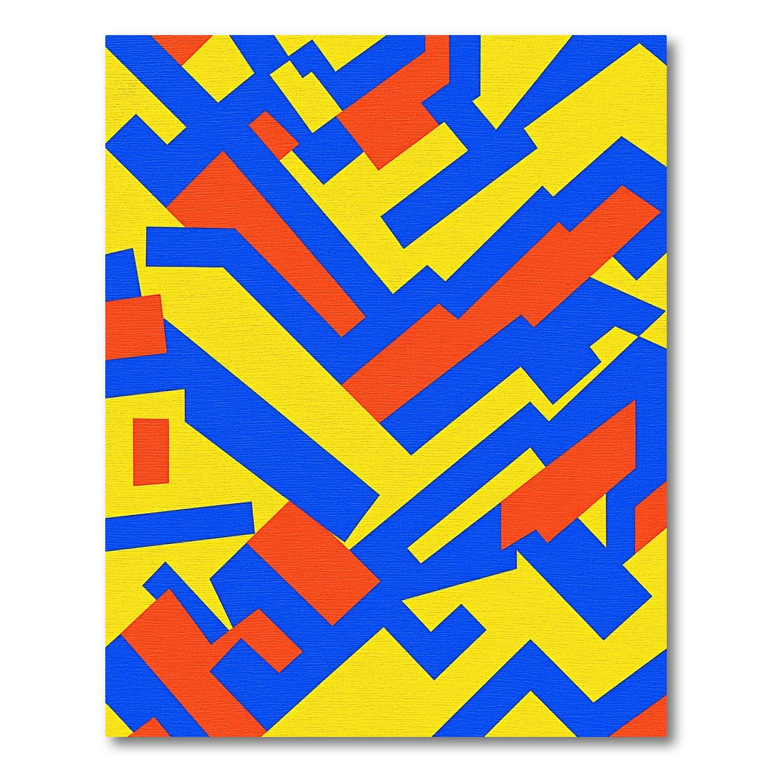 Bright Yellow Blue Orange Geometric Shapes Rug