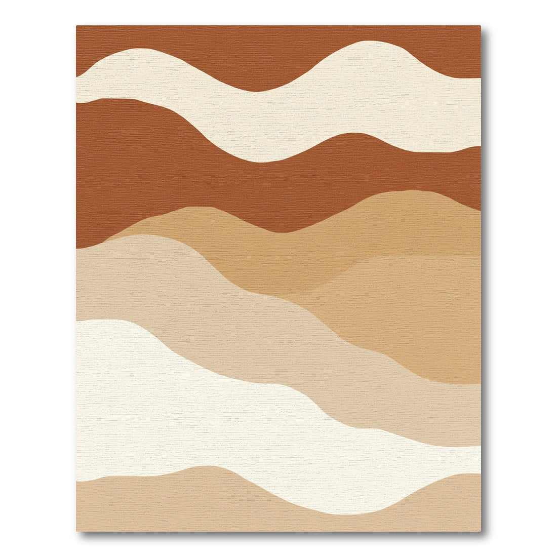 Terracotta Abstract Organic Wave Rug