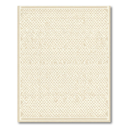 Textured Beige Diamond Stripe Rug