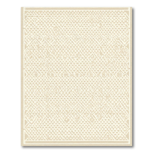 Textured Beige Diamond Stripe Rug