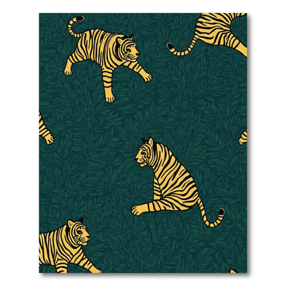 Yellow Tiger On Deep Green Foliage Rug