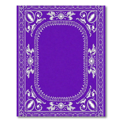 Bold Purple Floral Vine Border Rug