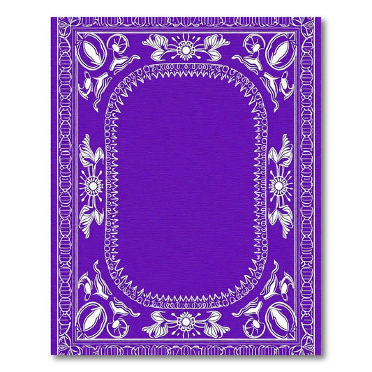 Bold Purple Floral Vine Border Rug