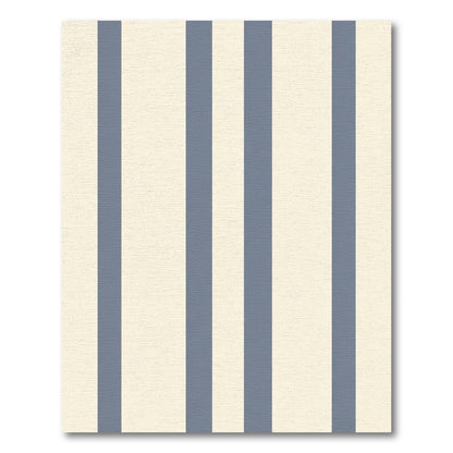 Cream and Blue Stripe Rug
