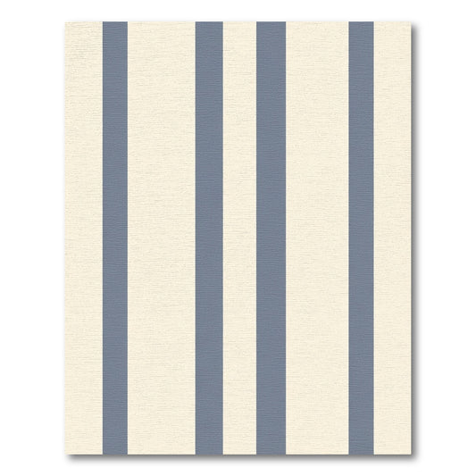 Cream and Blue Stripe Rug