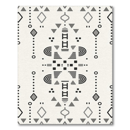 Black White Heritage Tribal Area Rug