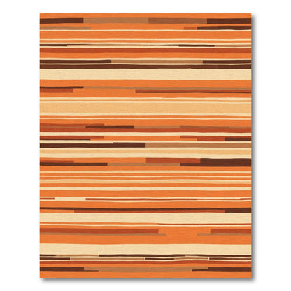 Earthy Orange Stripe Gradient Rug