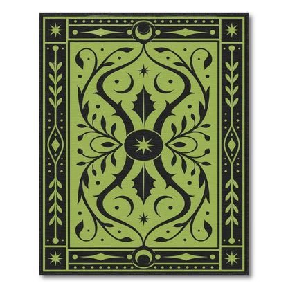 Green Floral Vintage Area Rug