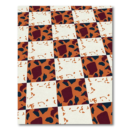 Orange Cream Terracotta Scatter Squares Rug