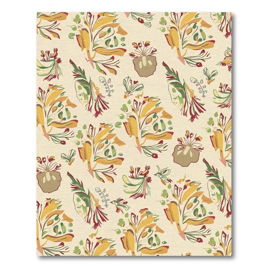 Earthy Abstract Floral Spray Rug