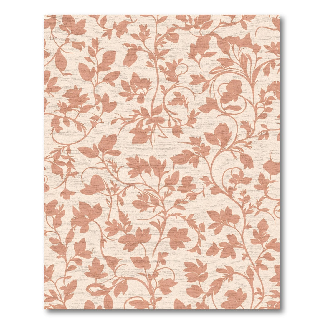Terracotta Floral Vine Silhouette Rug