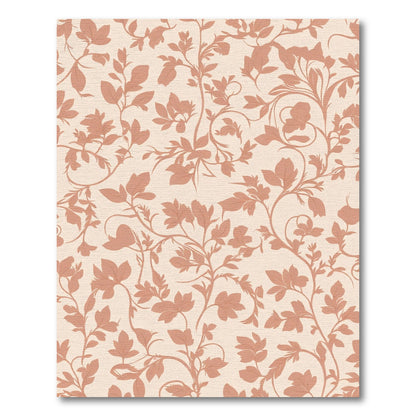 Terracotta Floral Vine Silhouette Rug