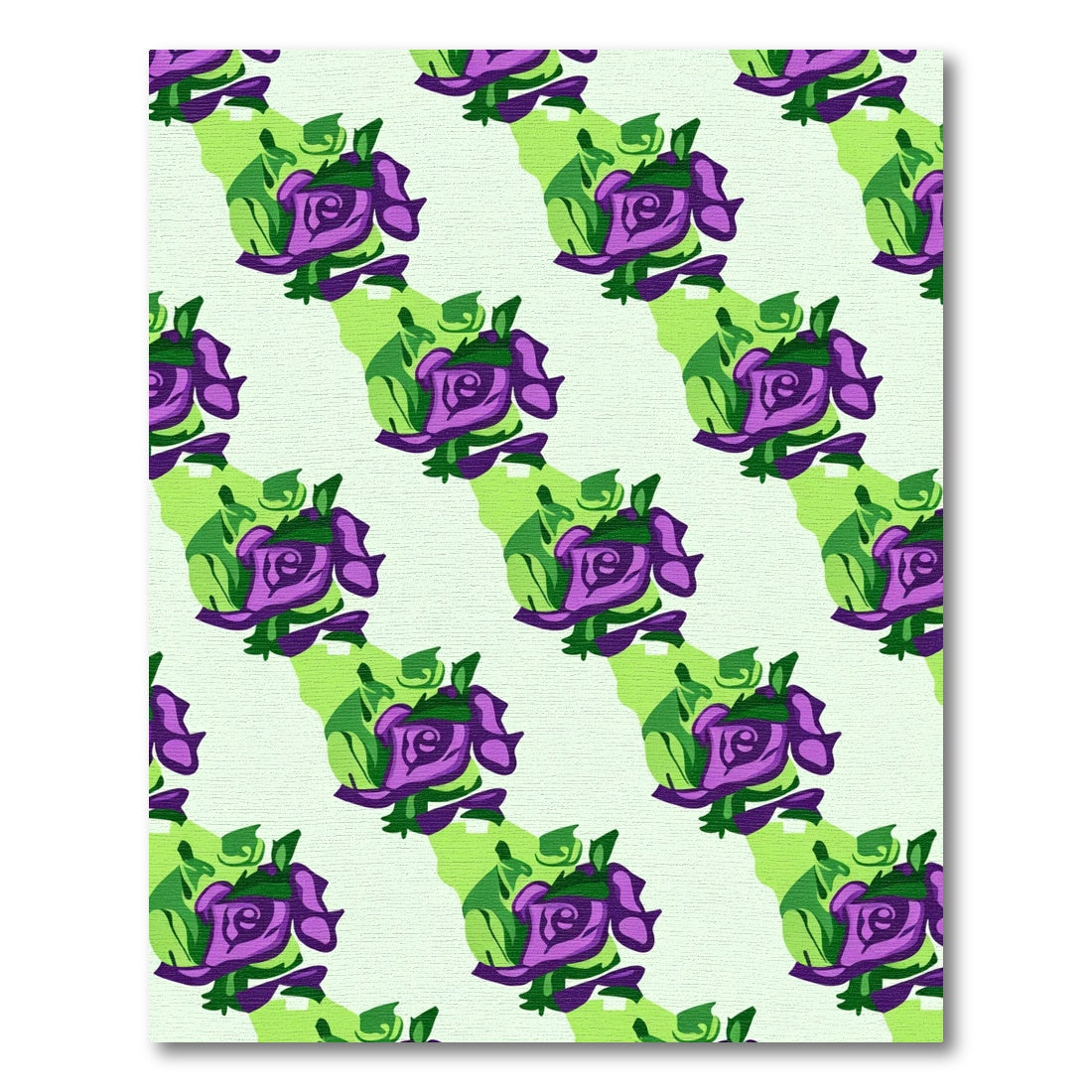 Exotic Purple Rose Garden Repeat Rug