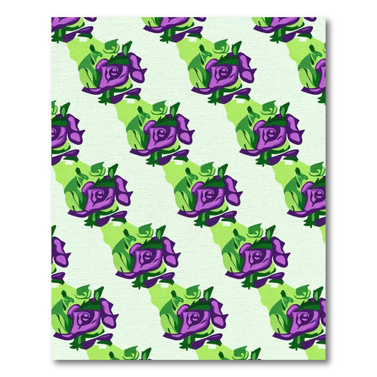 Exotic Purple Rose Garden Repeat Rug