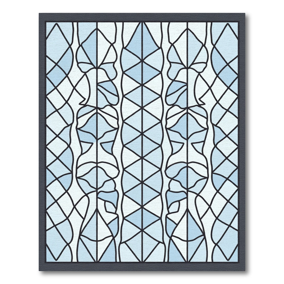 Sky Blue Geometric Stained Glass Rug