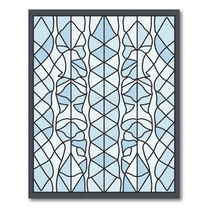 Sky Blue Geometric Stained Glass Rug