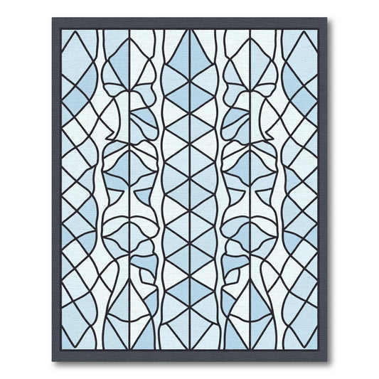 Sky Blue Geometric Stained Glass Rug