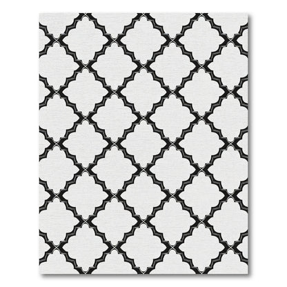 Monochromatic Quatrefoil Geometric Interlocking Rug