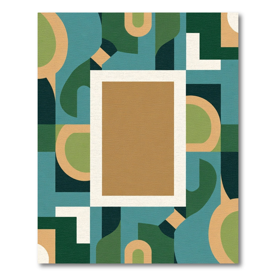 Abstract Geometric Circles And Squares Rug