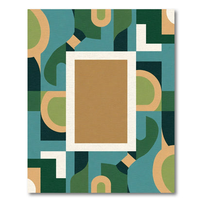 Abstract Geometric Circles And Squares Rug