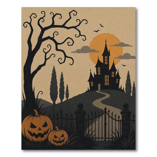 Multi-color and Patterns Haunted Mansion Halloween Area Rug