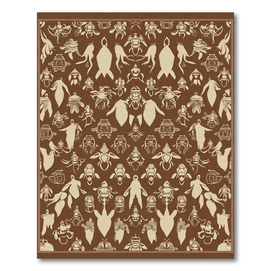 Brown Beige Ethereal Creature Repeat Rug