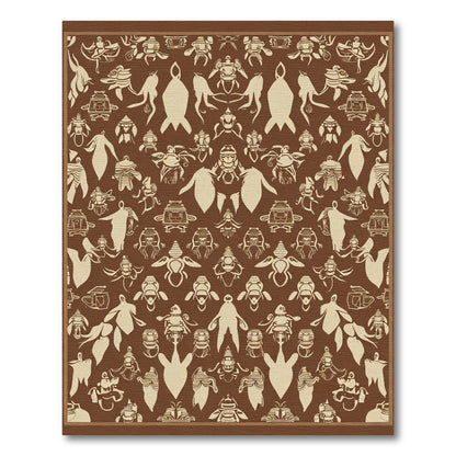 Brown Beige Ethereal Creature Repeat Rug