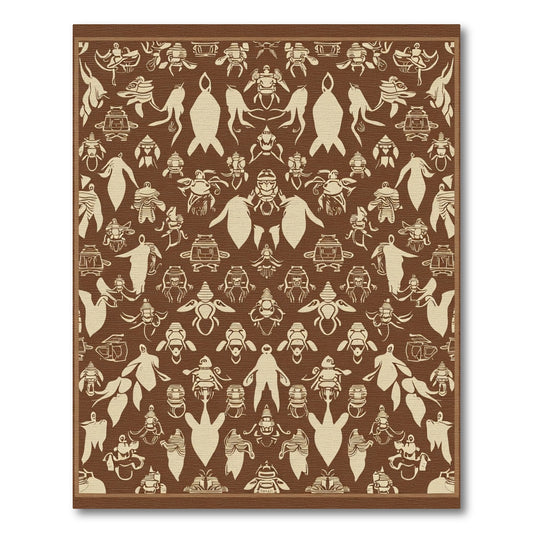 Brown Beige Ethereal Creature Repeat Rug