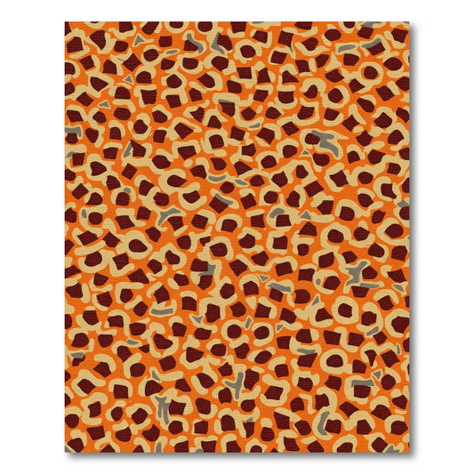 Abstract Crimson Leopard Spots Rug