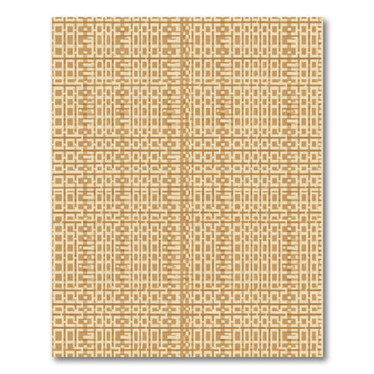 Geometric Tan Lattice Weave Rug