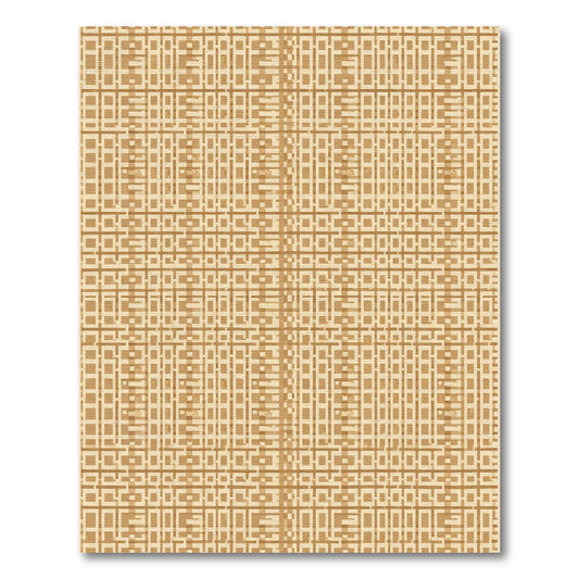Geometric Tan Lattice Weave Rug