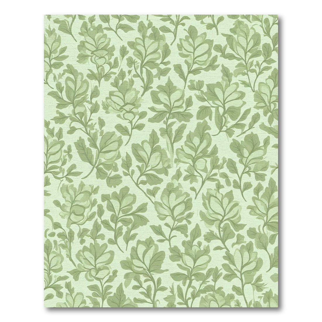 Pale Green Floral Botanical Garden Rug