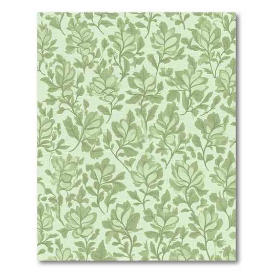 Pale Green Floral Botanical Garden Rug