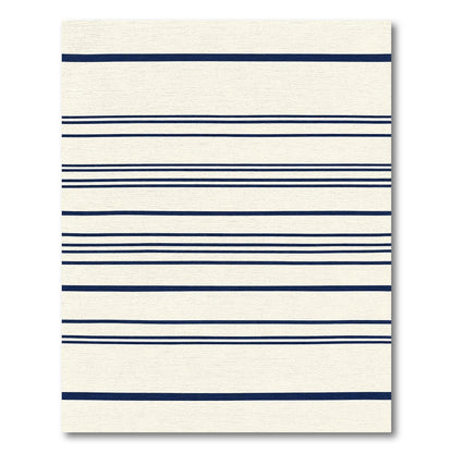 Navy White Thin Stripe Rug