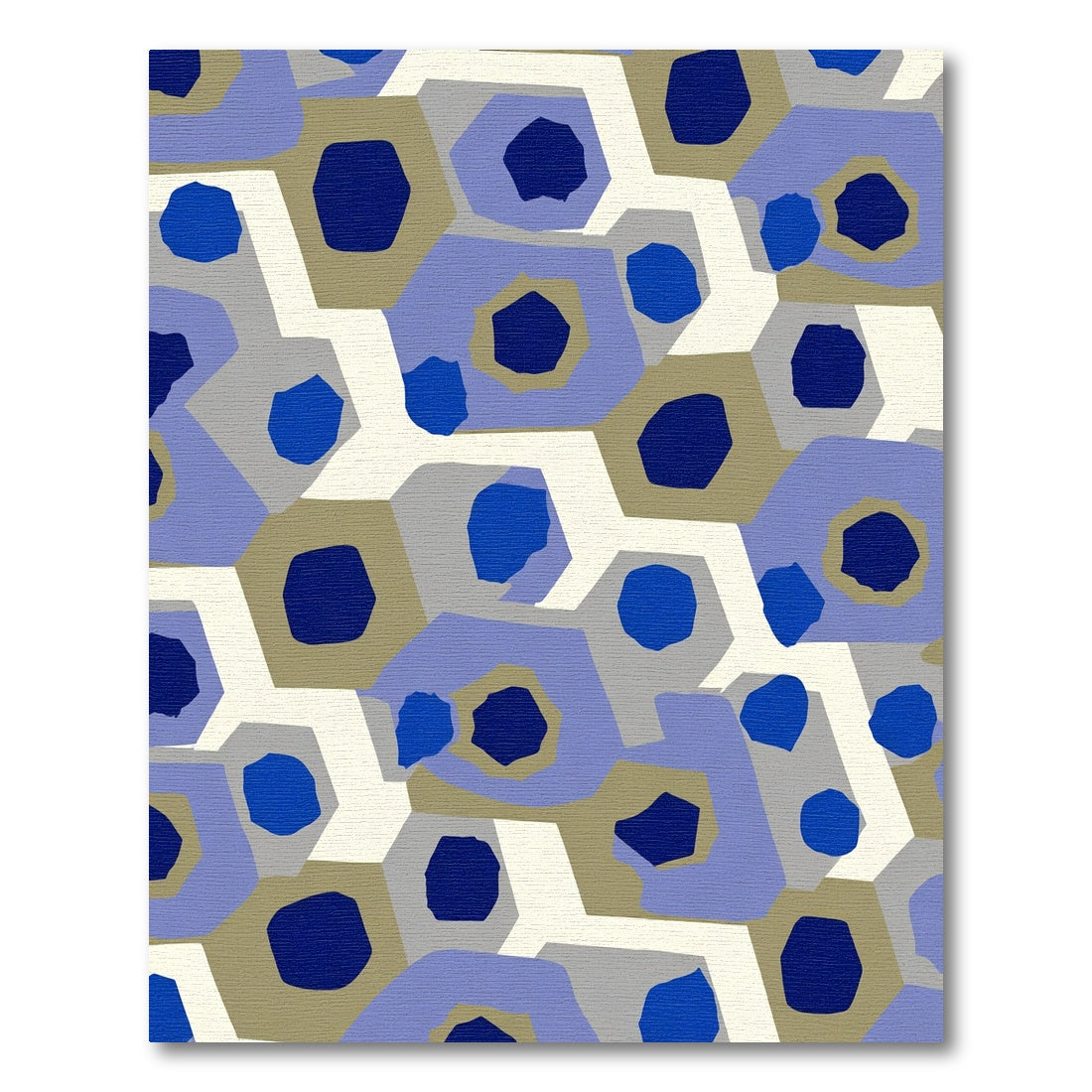 Abstract Cobalt Hexagon Mosaic Rug