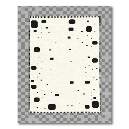 Cream Black Spotted Geometric Layout Rug