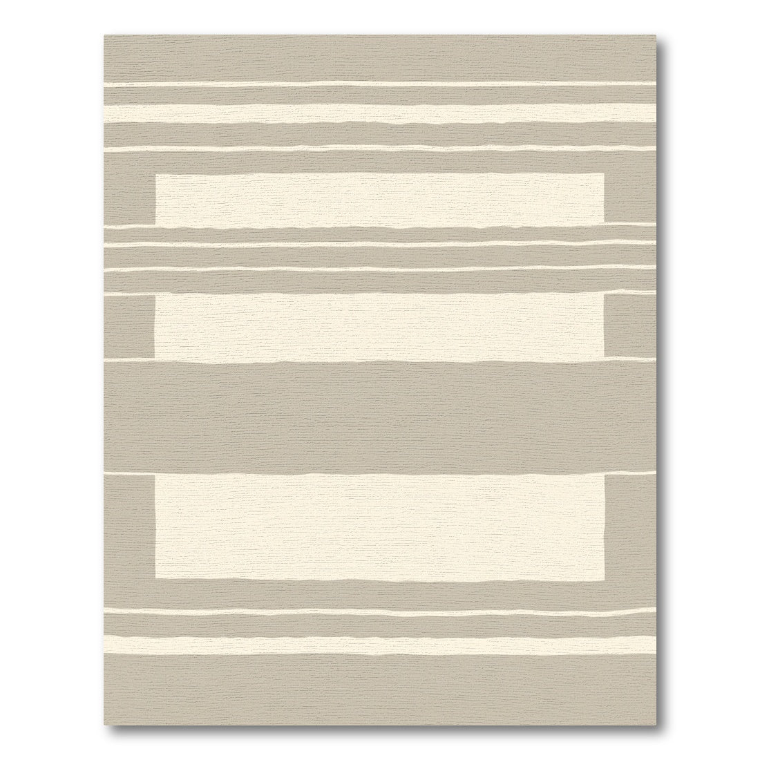 Beige Abstract Wide Stripe Rug