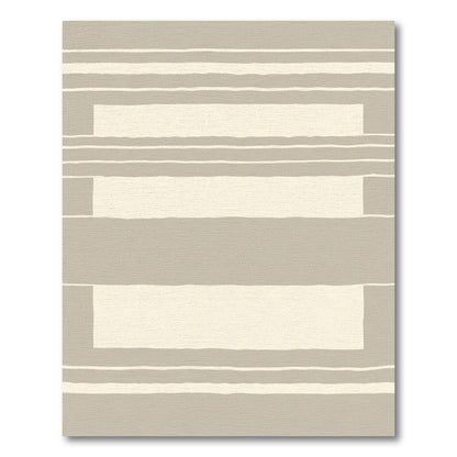 Beige Abstract Wide Stripe Rug