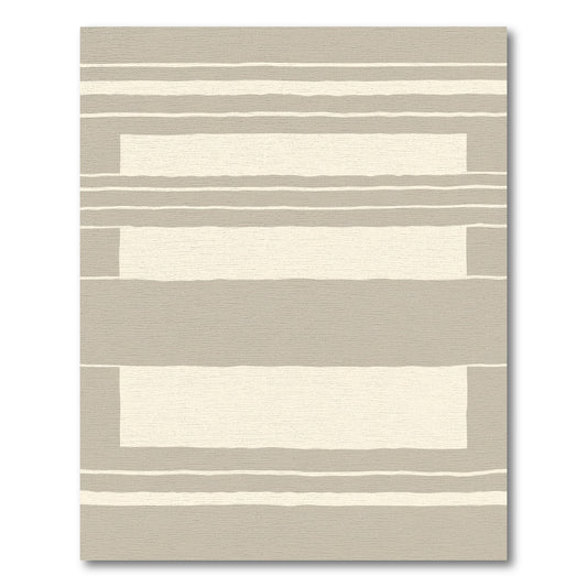Beige Abstract Wide Stripe Rug