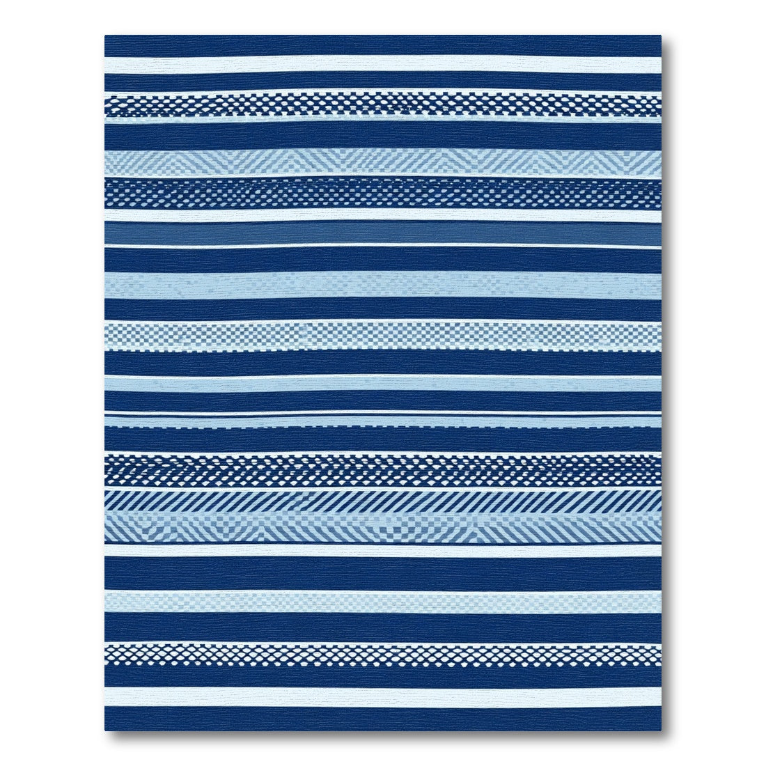 Deep Blue Horizontal Stripe Collection Rug